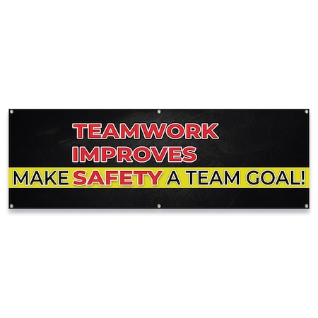 Signmission Teamwork Improves Make Team Goal! Banner Concession Stand Food Truck Single Sided, 72" H, B-72-30165 B-72-30165